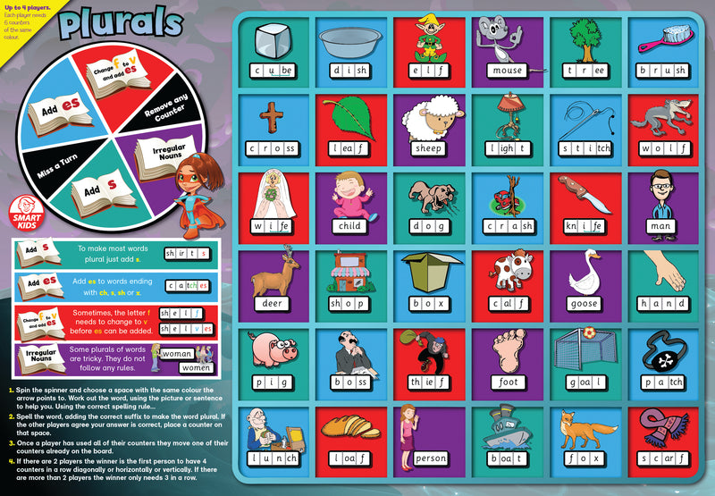6 Super Spelling Rules Board Games