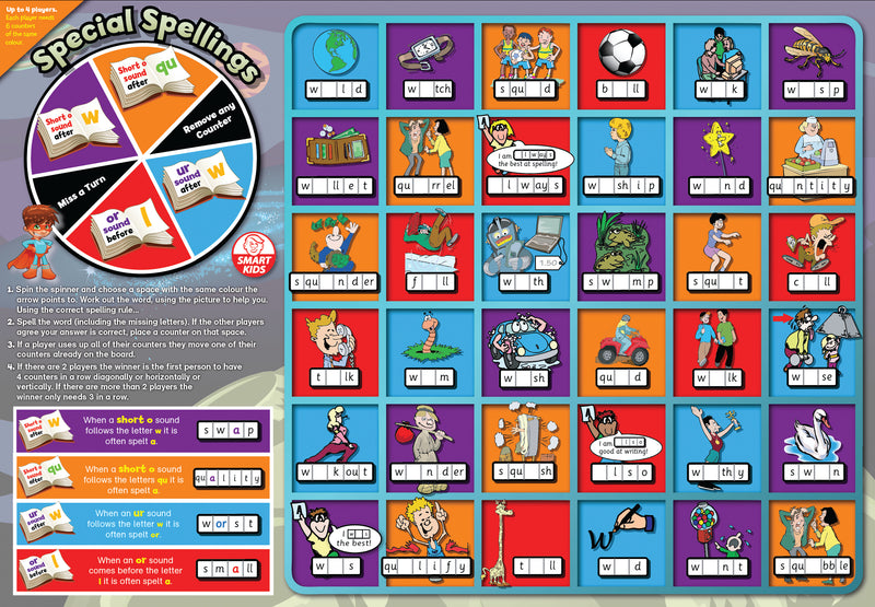 6 Super Spelling Rules Board Games