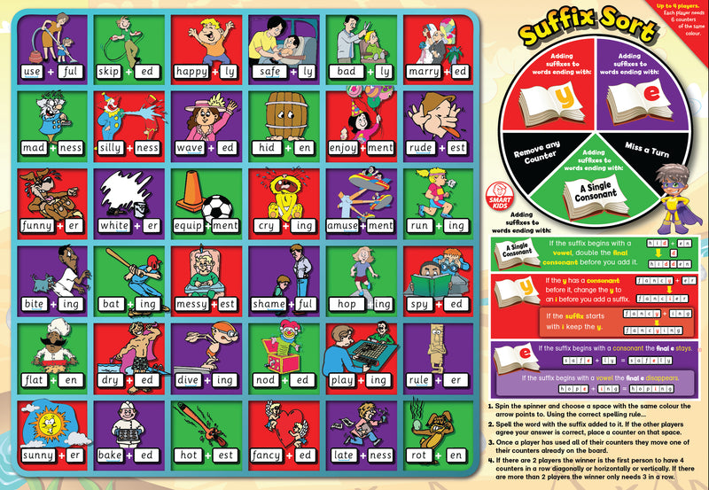 6 Super Spelling Rules Board Games