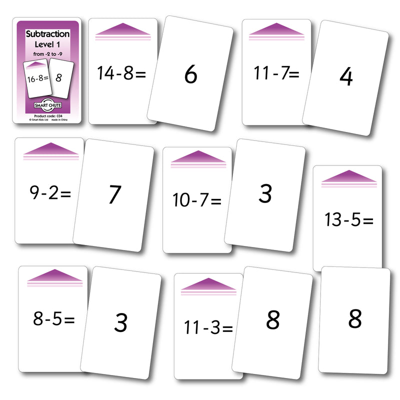 Subtraction Facts Chute Cards Level 1 -    Smart Chute