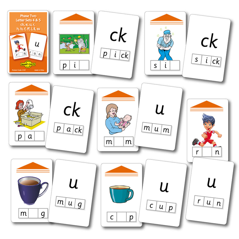 Letters and Sounds Phase 2 Letter Sets 4-5 Chute Cards