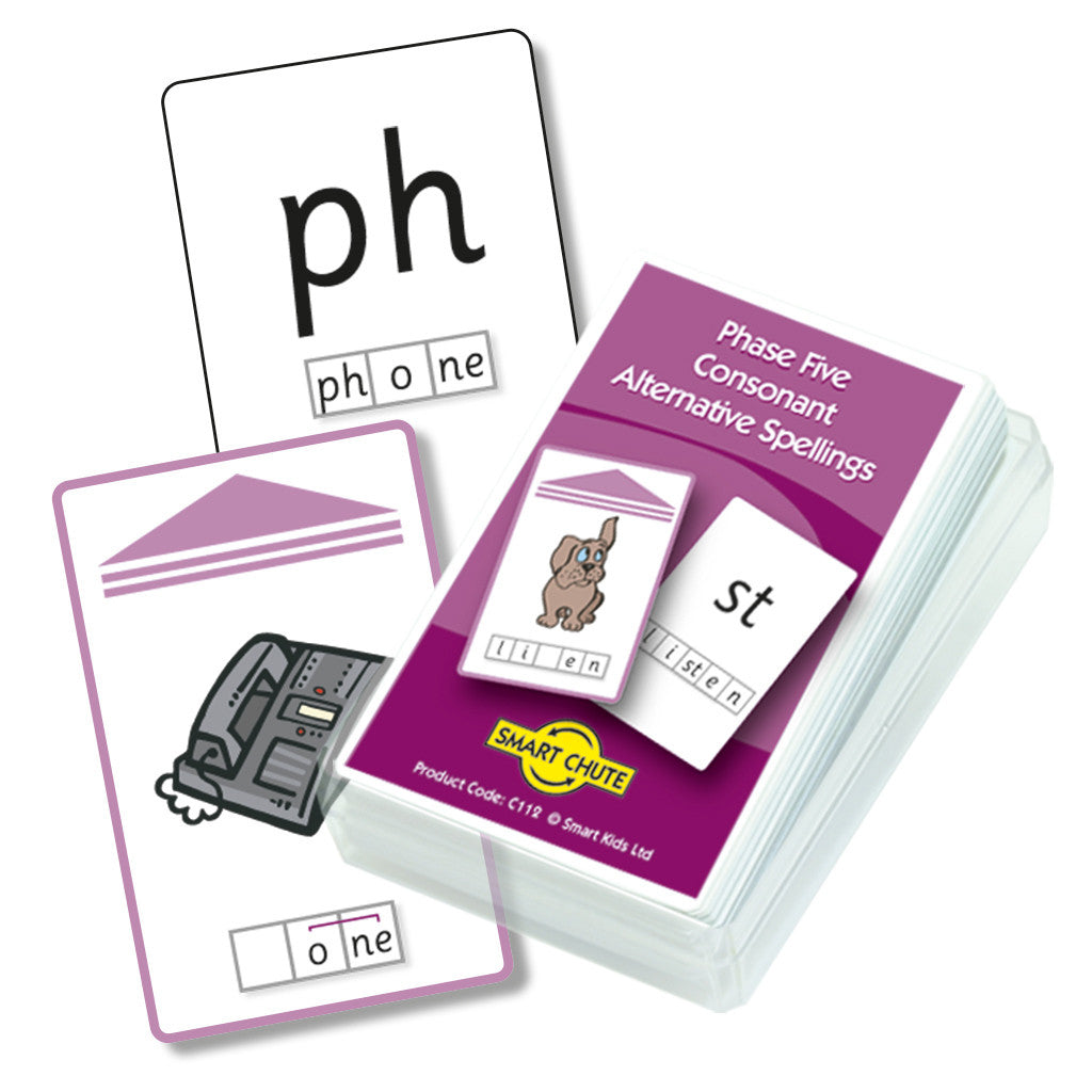Letters and Sounds Phase 5 Consonant Alternative Spellings Chute Cards