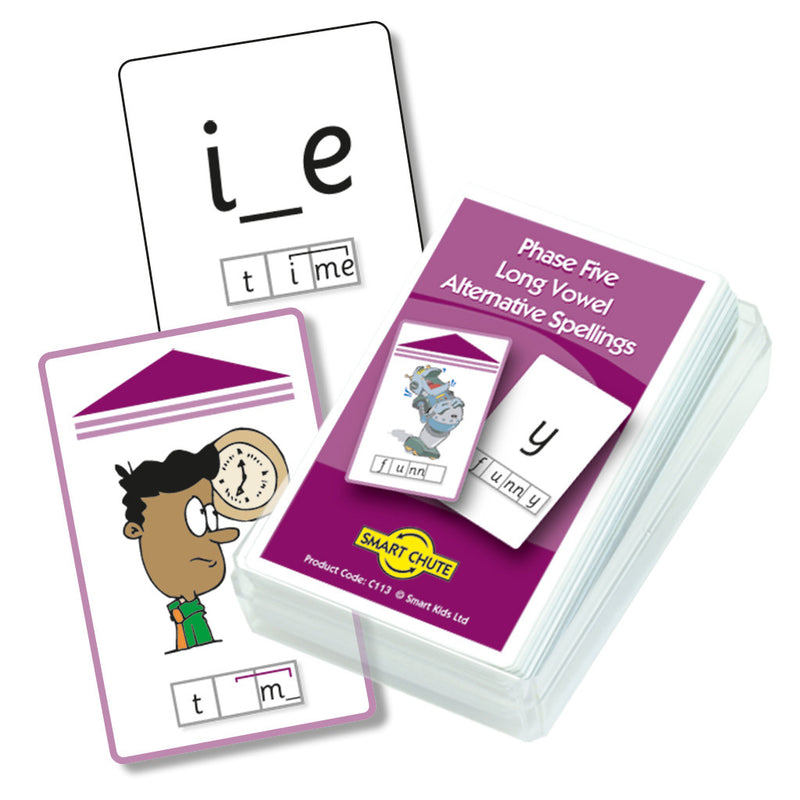 Letters and Sounds Phase 5 Long Vowel Alternative Spellings Chute Cards