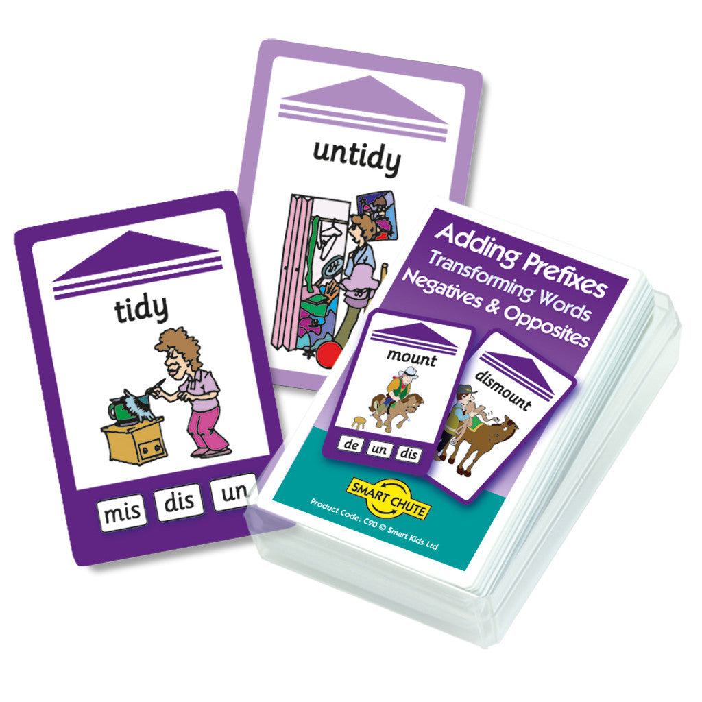 Adding Prefixes Negatives & Opposites Chute Cards