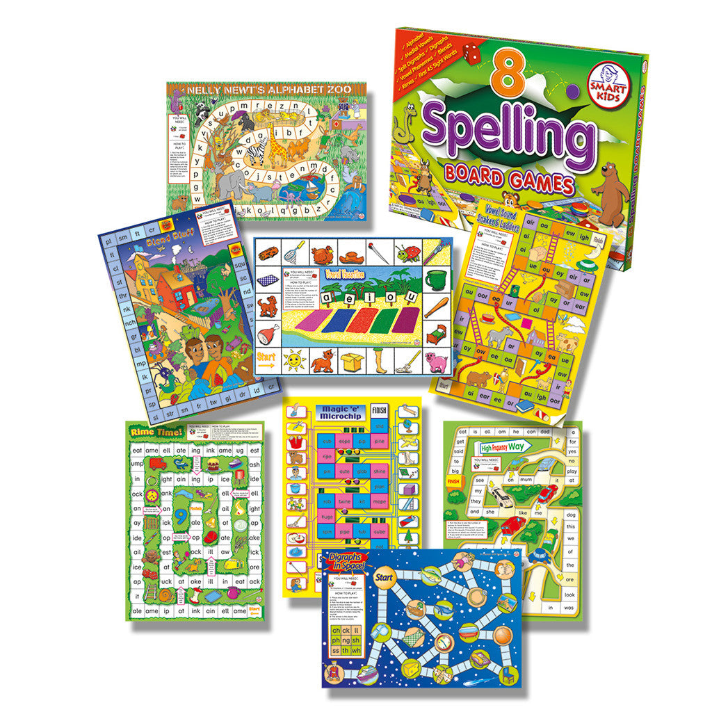 8 Spelling Board Games - Level 1