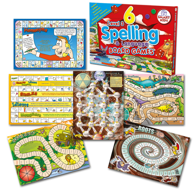 6 Spelling Board Games - Level 3