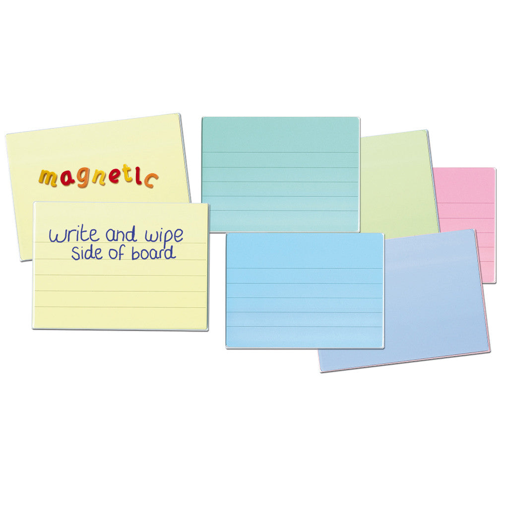 A4 Tinted Dry-Wipe Lined Boards Set of 6