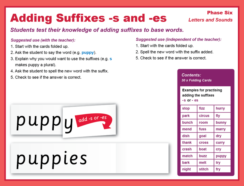 Suffix Strips -s & -es