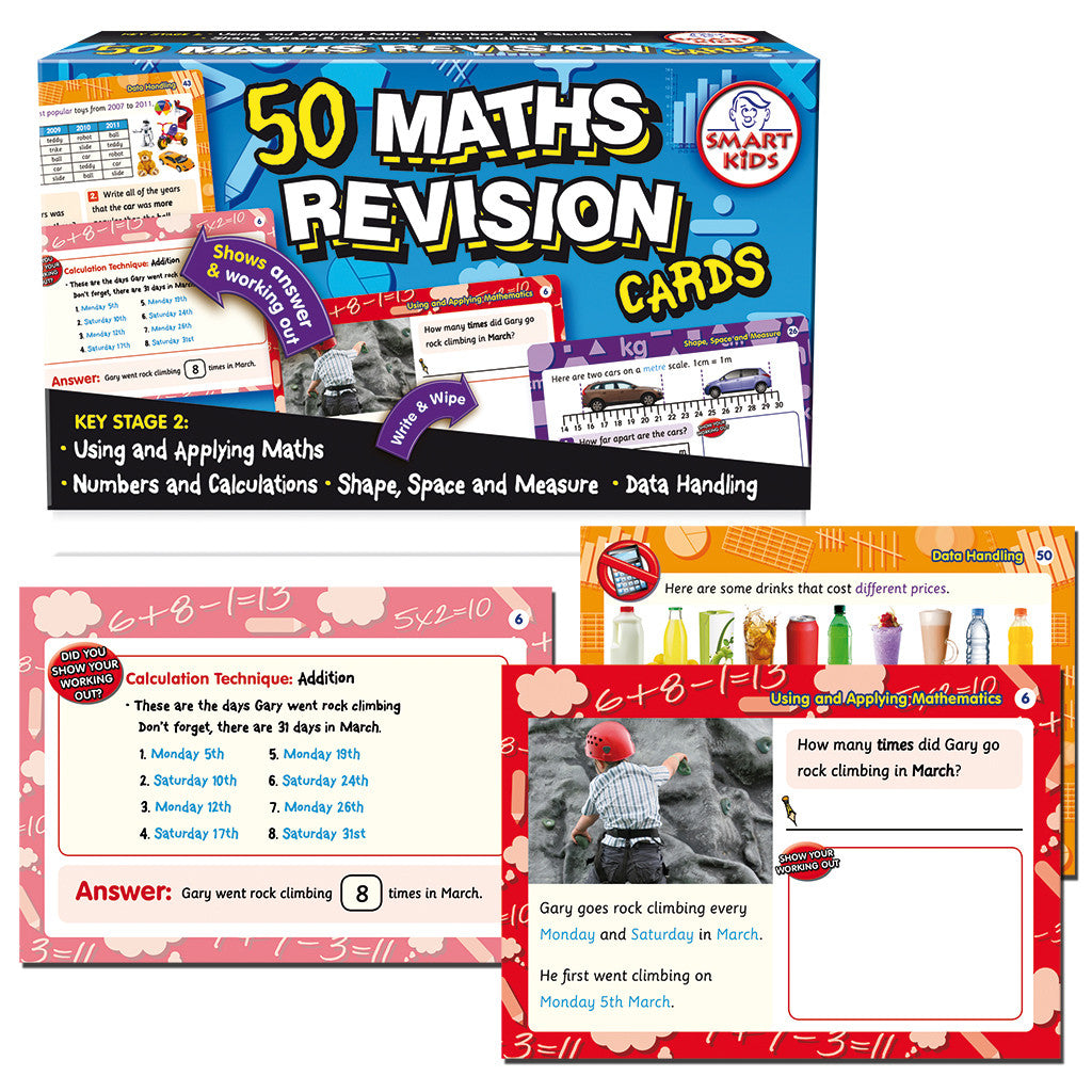 50 Maths Revision Cards