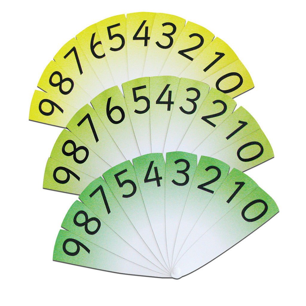 Number Fans (0-9) Set of 3