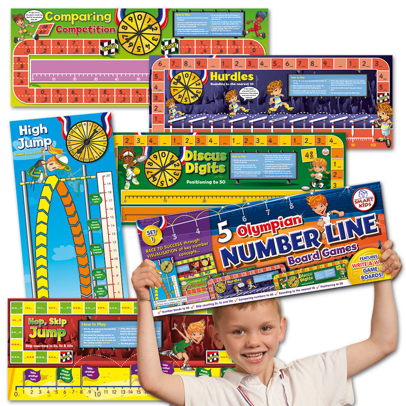 5 Olympian Number Line Board Games