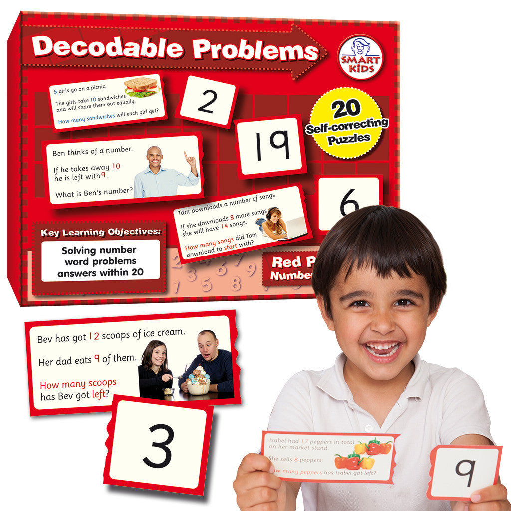 Decodable Word Problems (four operations) to 20