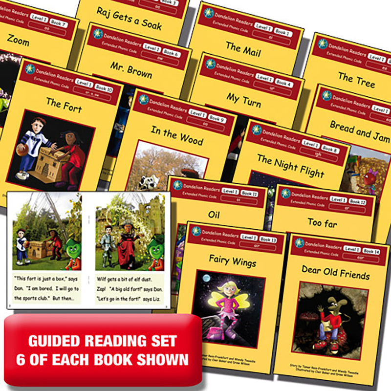 Dandelion Readers Extended Code - Level 1 (Guided Reading Set)