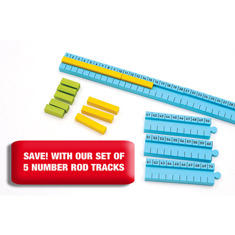 Numicon 1-100cm Number Rod Track set of 5