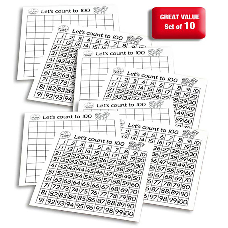 Laminated Hundreds Board (10 Pack) SMART BUY!