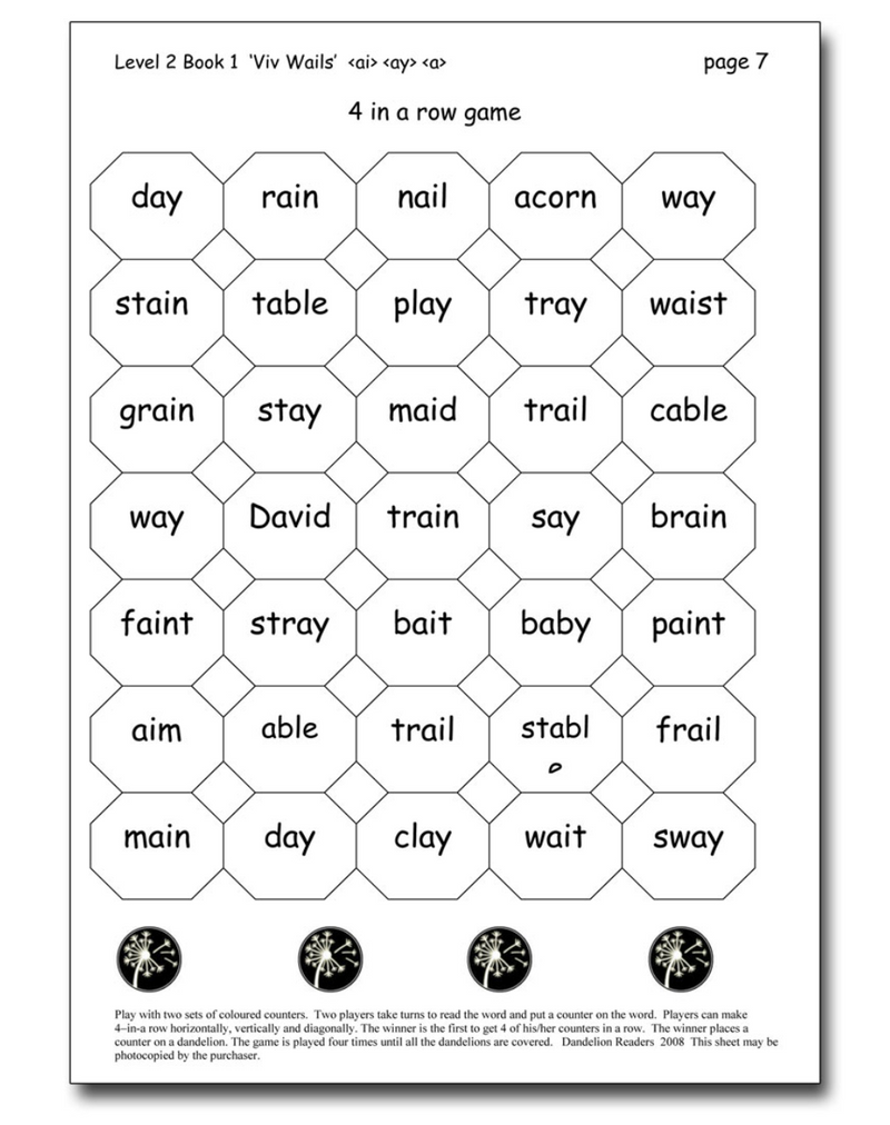 Dandelion Readers, Level 2 Reading & Spelling Activities