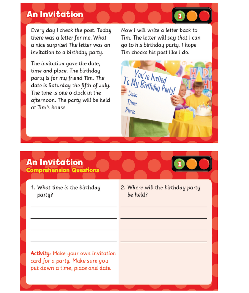 Reading Comprehension Pack 1