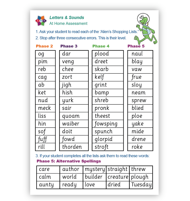 At Home Phonics Assessment (FREE)